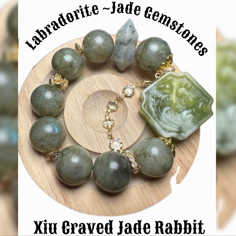 🎋Xiu Jade Rabbit Labradorite Bracelet - Picture 16 of 16